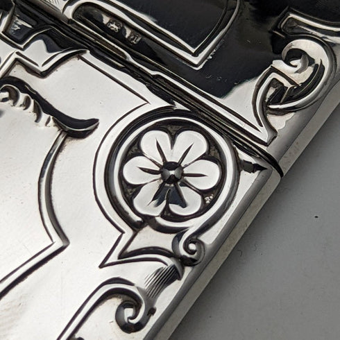 1908 British antique pure silver (925 silver) card case 63g Crisford and Norris